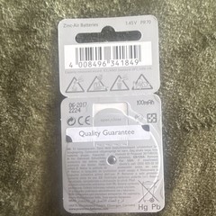 Power One p10 PR70 Size 10 Zinc-Air Hearing Aid Batteries 1.45V 6-Pack