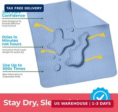 Utopia Bedding Washable Underpads 34″ x 36″ (Pack of 4), Waterproof Reusable Hea