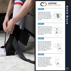 Copper Compression Ankle Brace – Adjustable Lace Up Small/Medium, Black
