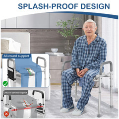 TESOBI Raised Toilet Seat Without Bucket 500lb 7 Height Adjustable