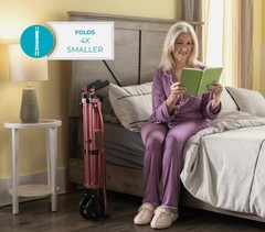 Stander 4300 EZ Fold-N-Go Walker for Adult Seniors-Pink Color. Compact & light.