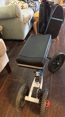 BlessReach 4-Wheel Knee Walker Scooter w/ Handbrakes, Storage, Blue/Black