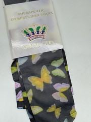 Celeste Stein Therapeutic Compressions Knee Length Women’s Socks -Butterflies