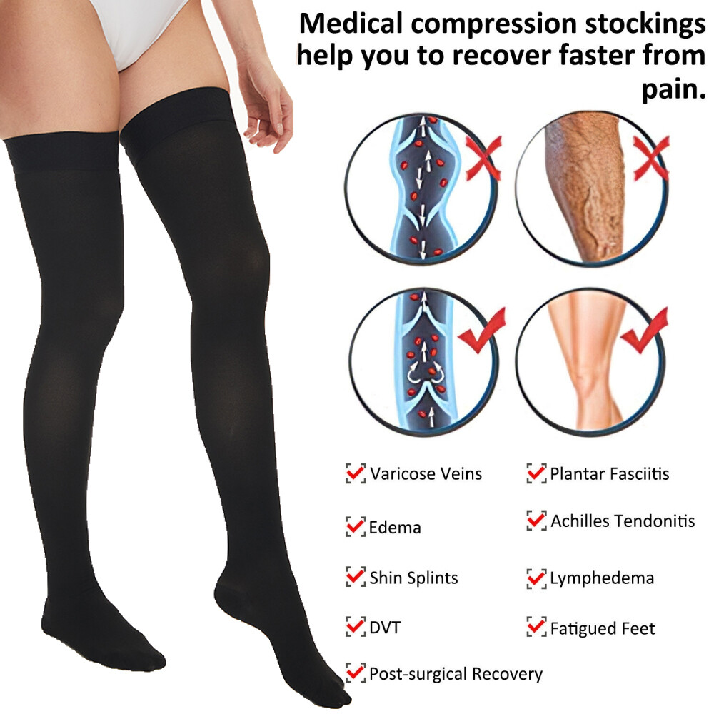 3Pare medias de compresion para hombre mujer para varices 20-30 punta De Muslo