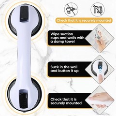 2Pack Shower Grab Bar 12″ Showers Suction Bar Handle Bathroom Safety Grip Handle