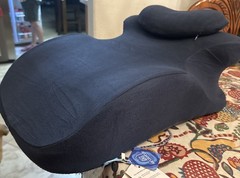 MOONYOY Memory Foam Lumbar Pillow Ergonomic Support, Removable Cover, Dark Blue