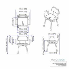 ComfortAble(tm) Deluxe Shower Bath Chair PADDED with Armrests SOLID BLUE