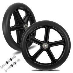 4 Pack 8 Inch Solid Front Caster Wheels with Axles For Wheelchair Walker
