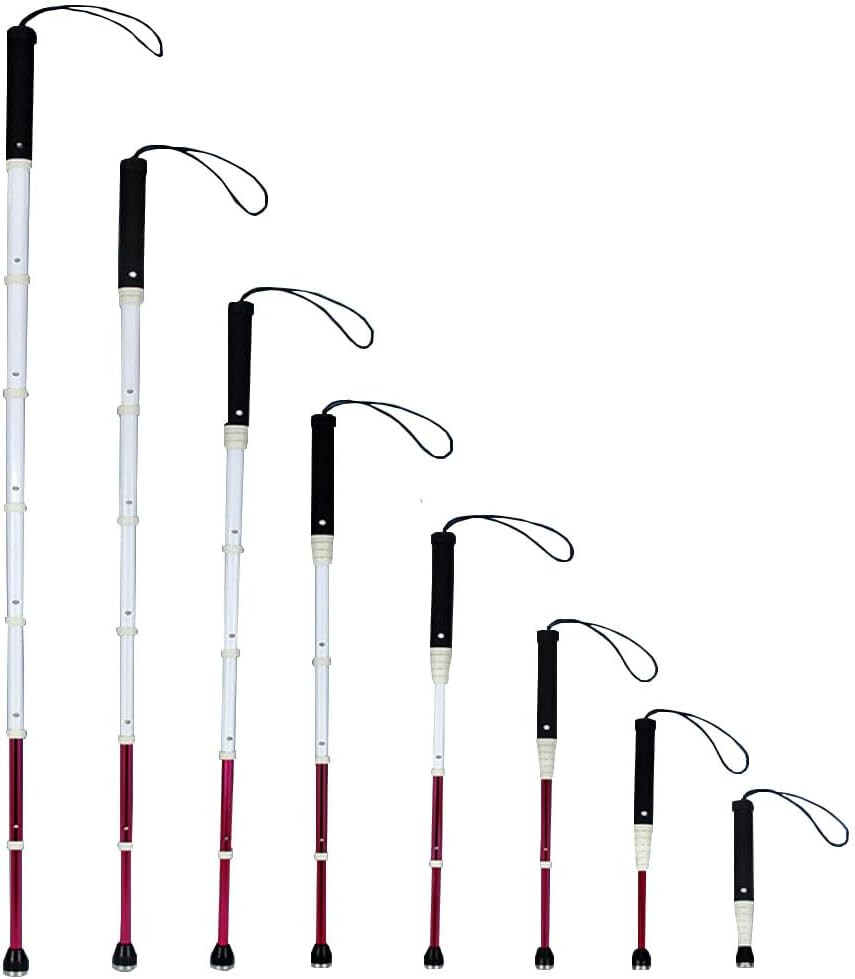 Aluminum Mobility Telescoping White Cane for Vision Impaired and Blind People St