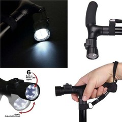 Extendable 5-Levels Adjustable Height LED Walking Cane Retractable Walking Stick