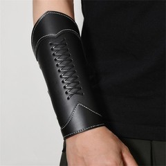 Modern Style Protective Wristband Adjustable Arm Guard Alloy Accent Leather For