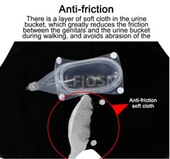 2Pcs Men Male Wearable Incontinence Pant Urinal Leg Bag Silicone Urine Collector
