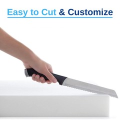 5″ x 22″ x 24″ High Density Upholstery Foam Cushion, Square Foam for Dining C…