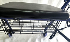Bariatric Aluminum Rollator Purple Padded Seat Basket and Footrest