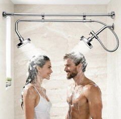 Tandem Shower System for Couples, Dual Shower Head Adjustable Height & 180°
