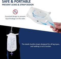 Wearable Urine Bag Male Urinal Bag Incontinence Pants for Men（500ml*2）