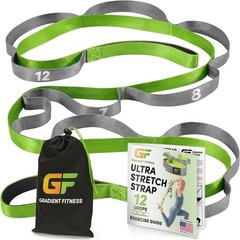 Stretching Strap with Exercise Poster for Improved Flexibility and Strength