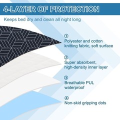 Positioning Bed Pads With 8 Handles Easy Repositioning 34×52 Inch Navy Blue