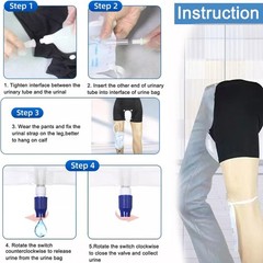 Male Wearable Incontinence Pants Urinal Leg Bag Silicone Urine Funnel Collector
