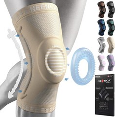 NEW ~ NEENCA Knee Brace Professional Knee Support Light Color Beige/Gold Sz L
