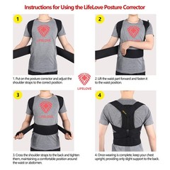 Adjustable Posture Brace for Upper Back & Shoulders, Fits Height Under 200cm …
