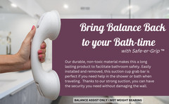 Changing Lifestyles Suction Cup Grab Bars for Bathtubs & Showers; Safety