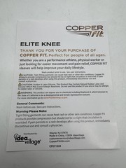 1 Pair Copper Fit Elite Air Compression Knee Sleeve Black S/M Copper Infused