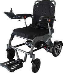 Lightweight Foldable Electric Wheelchair 265lbs Capacity Power Motor 15KM Range