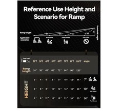 FACHNUO 3 ft Threshold Ramp Bi-Fold Anti-Slip Reflective 800 lb Black