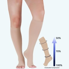 for Women and Men, 20-30 mmHg Open Toe Knee High stockings, Leg Support for D…