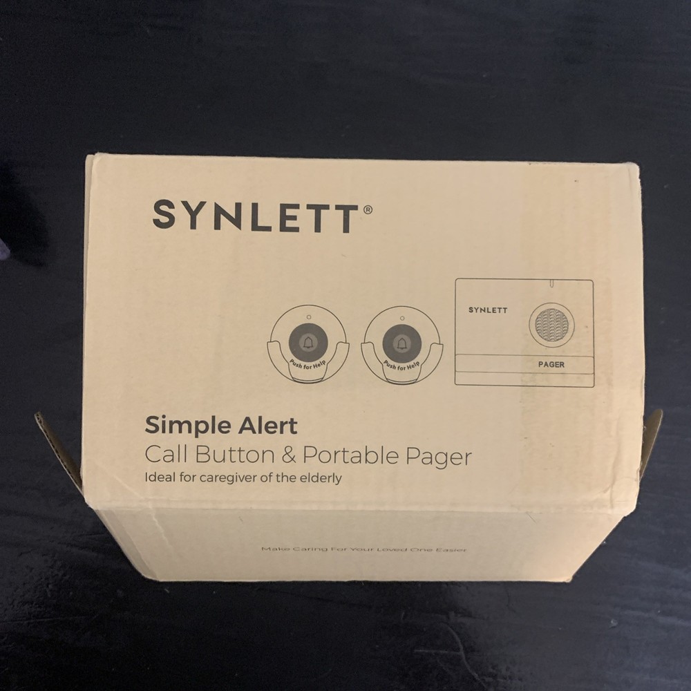 SYNLETT Caregiver Pager Wireless Call Buttons for Elderly Monitoring SOS Alert