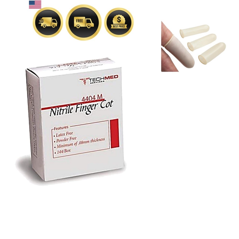 Finger Cot, Medium, Nitrile Pack of 144
