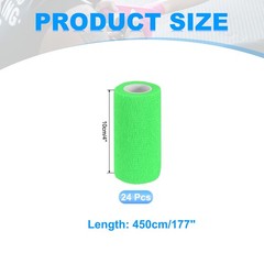 Self Adhesive Bandage Wrap 177″ x 4″, 24 Pcs Wrap Tape, Bright Green
