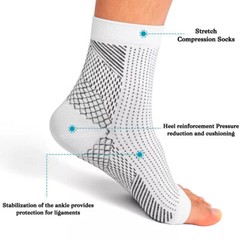 3 Pairs Open Toe Compression Socks Ankle Support Pain Relief Non-Slip Breathable