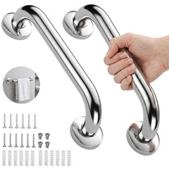 2Pcs Stainless Steel Grab Bar Bathroom Handicap Safety Shower Tub Handle Support
