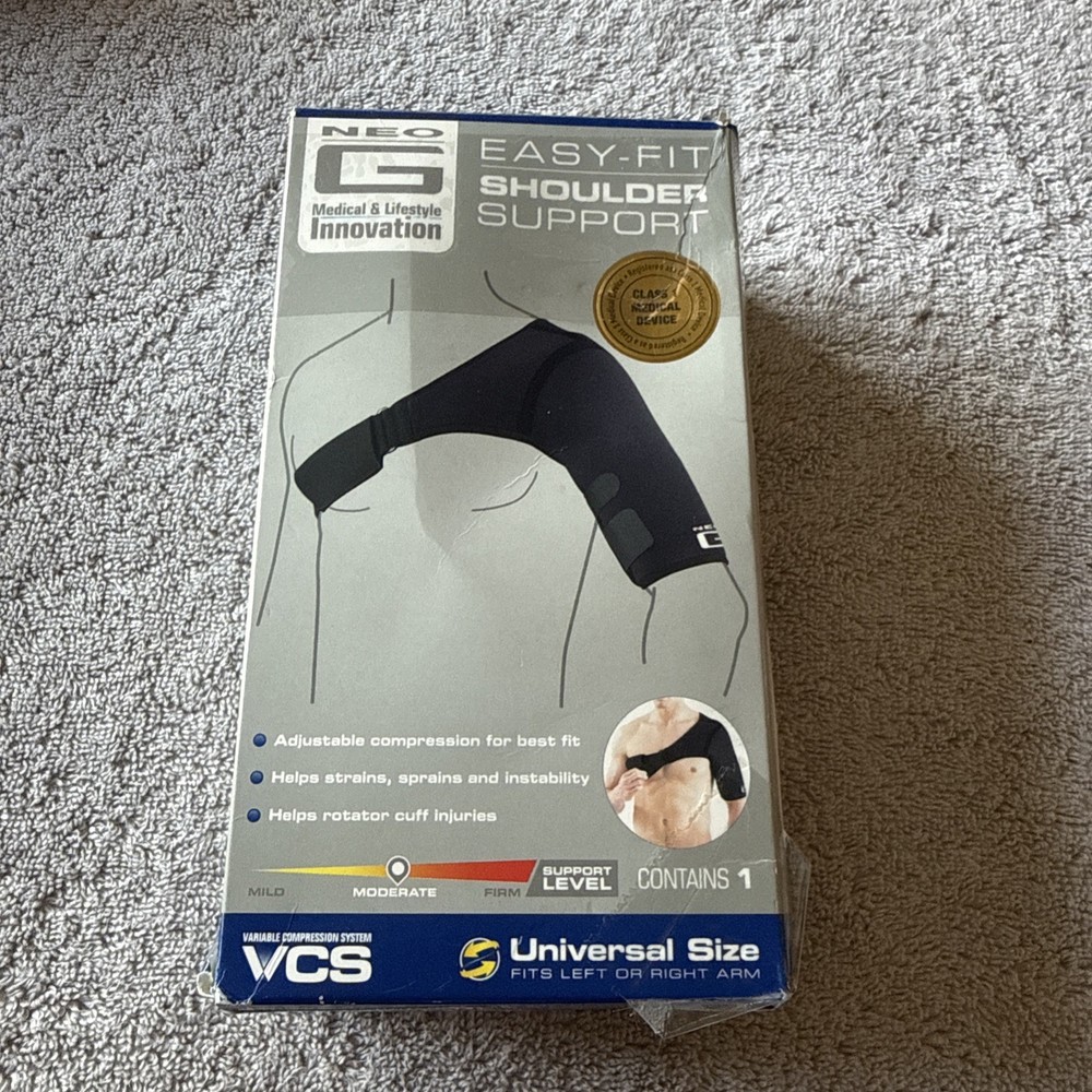NEO G EASY-FIT SHOULDER SUPPORT UNIVERSAL SIZE LEFT OR RIGHT ARM – New Open Box