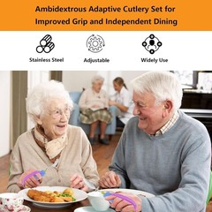 Adaptive Utensils for Arthritis, Parkinson’s & Hand Tremors – 360° Rotating W…