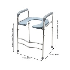 25.2-29.13in Raised Toilet Seat Riser w/ Arms For Elderly Handicap Bathroom USA