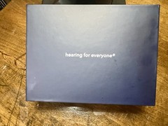 Audien Hearing Atom One CIC Rechargeable Hearing Aids, Case, Cable, Manual