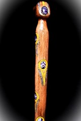 Amethyst and Oak Cane with Brass and Yellow !!