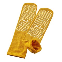 Non Slip Anti Skid Grip Socks | Premium Terry Cloth | XL 2XL 3XL Beige Gray Blue