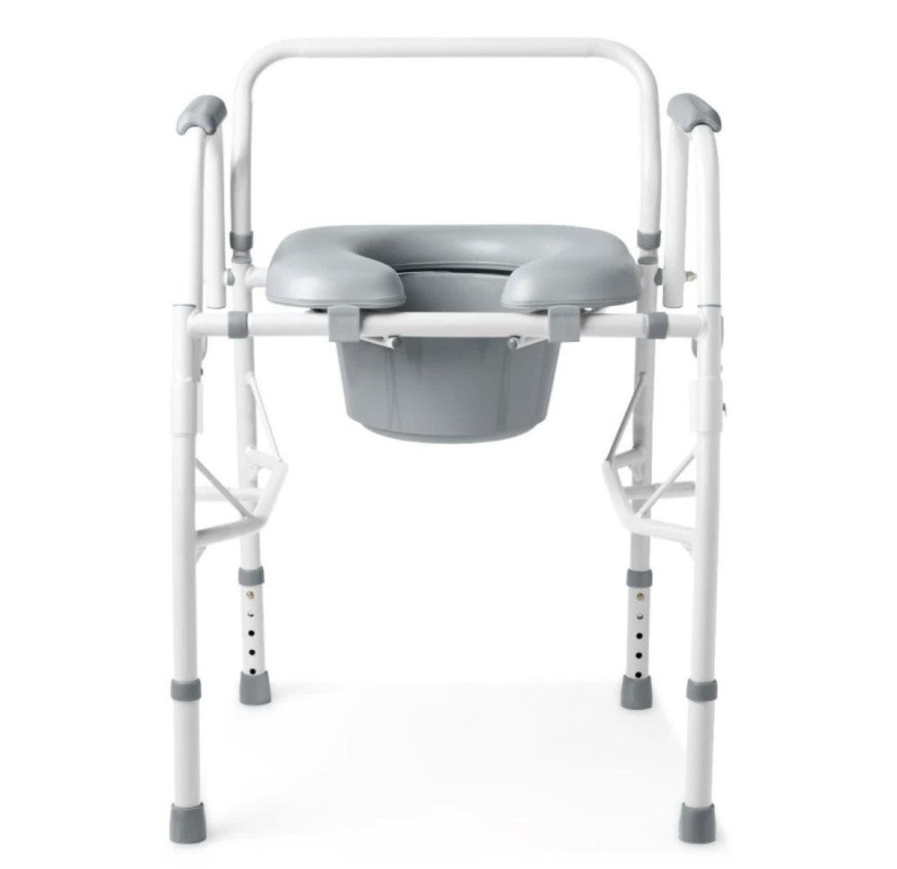 Medline Padded Drop Arm Commode, 350 Lb. Weight Capacity, 1 Count, G1-301DPX1