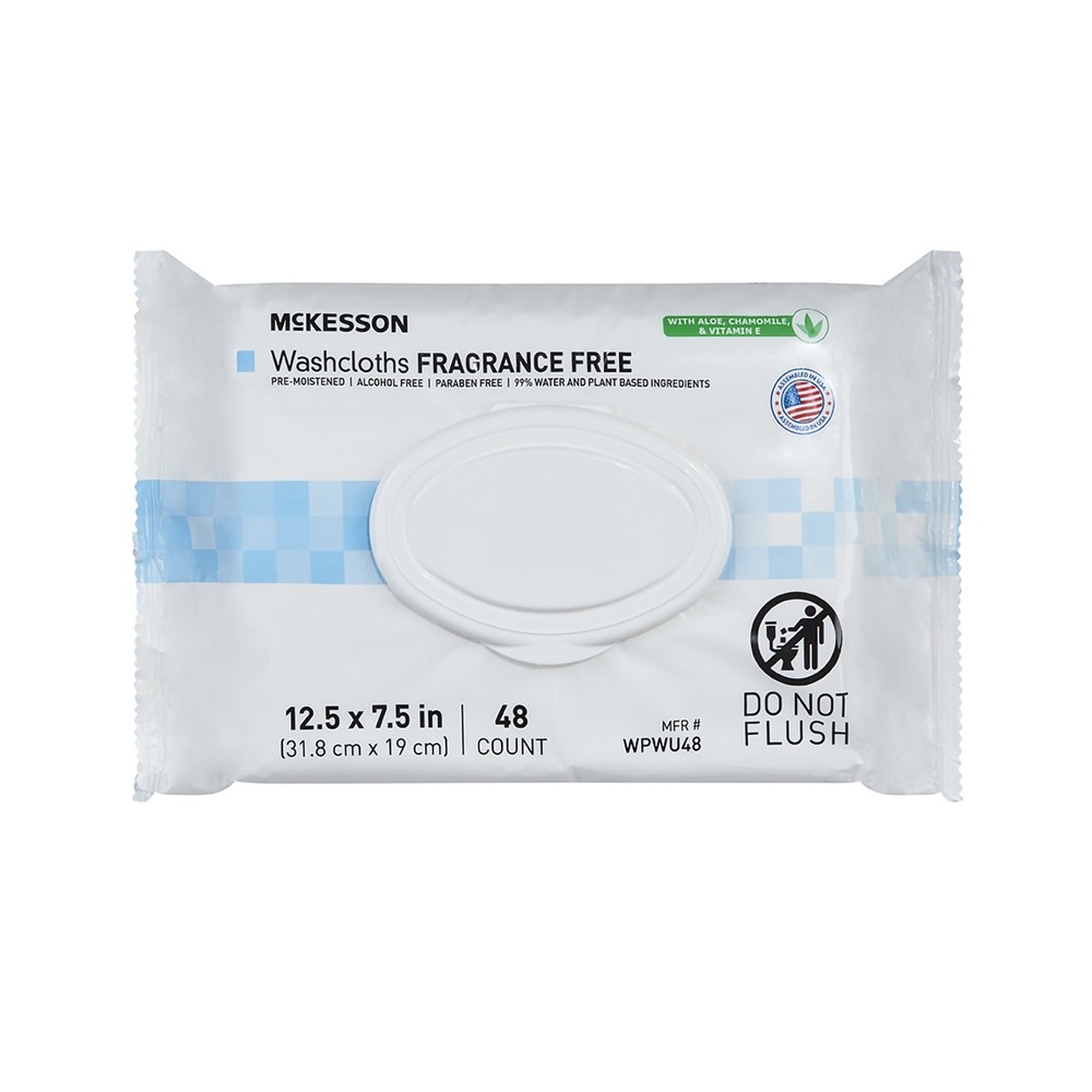 McKesson Personal Cleansing Wipe 7.5 x 12.5″ WPWU48 1 Pack 48 Wipes