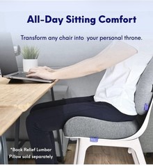 Cushion Lab Pressure Relief Seat Cushion Sitting, Extra-Dense Memory Foam, Black
