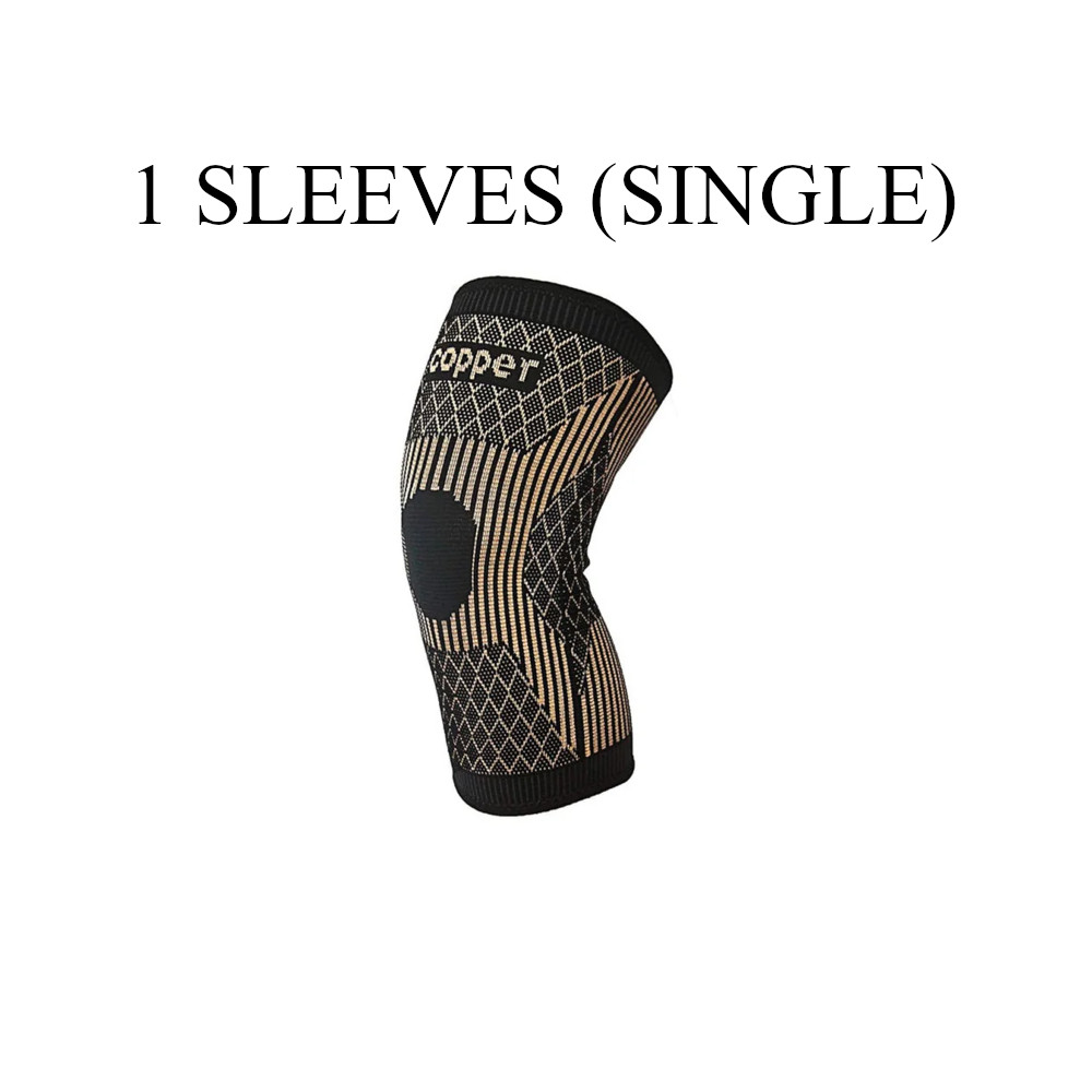 Knee Sleeves Copper Compression Brace Arthritis Support Sport Joint Injury Pain