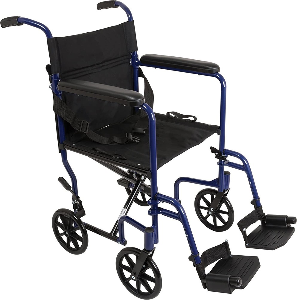 Astra Transport Chair 19″ Aluminum 250lb Wt-Cap. w/ Nylon Seat