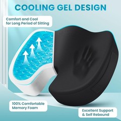 2 Pack Gel Seat Cushion for Sciatica Relief | Office Chair Cushion for Pressure