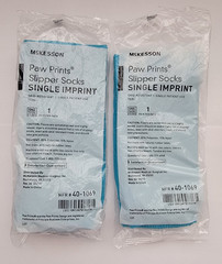 2 Pair McKesson Bariatric Slipper Socks Skid-Resistant Teal One Size Fits Most