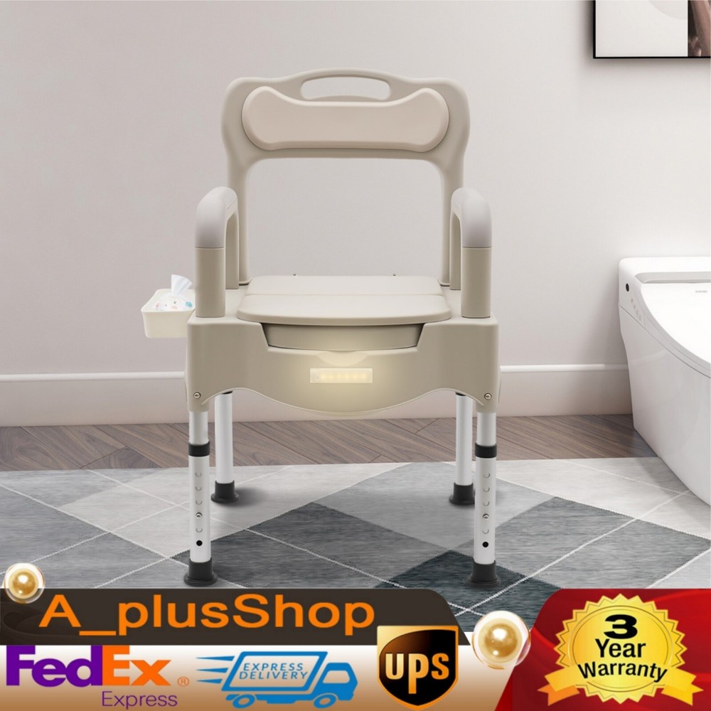 Heavy Duty Height Adjustable Bath Seat Commode Toilet Chair 250kg Adult Senior
