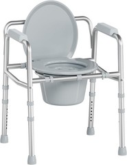 3 in 1 Bedside Commode Toilet for Seniors, Sturdy Dual-Crossbar | Height Adju…